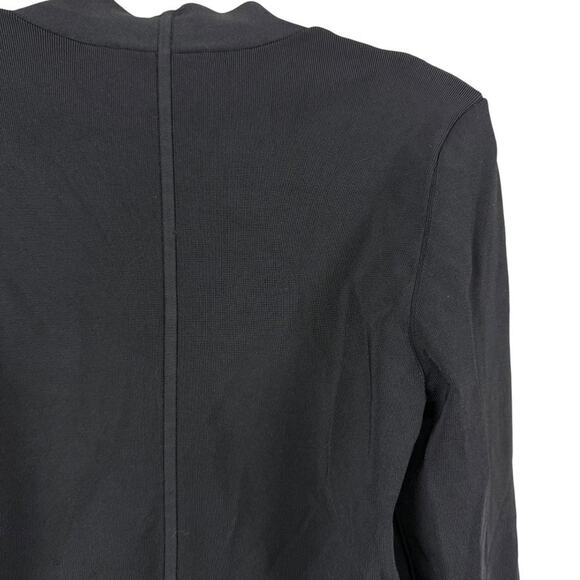 MM Lafleur Womens Black Tight Knit Stretch Rayon Cardigan Jacket Open Sweater M - Picture 13 of 16